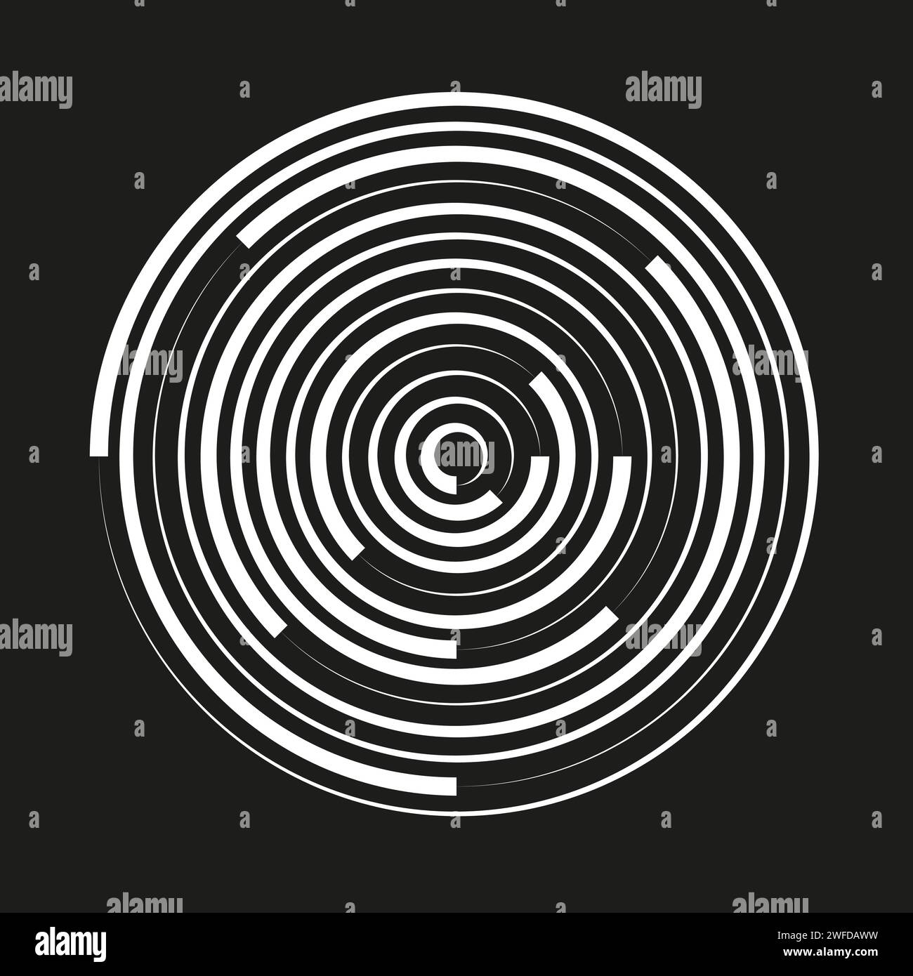 Cerchi concentrici elemento geometrico. Illustrazione vettoriale. EPS 10. Illustrazione Vettoriale