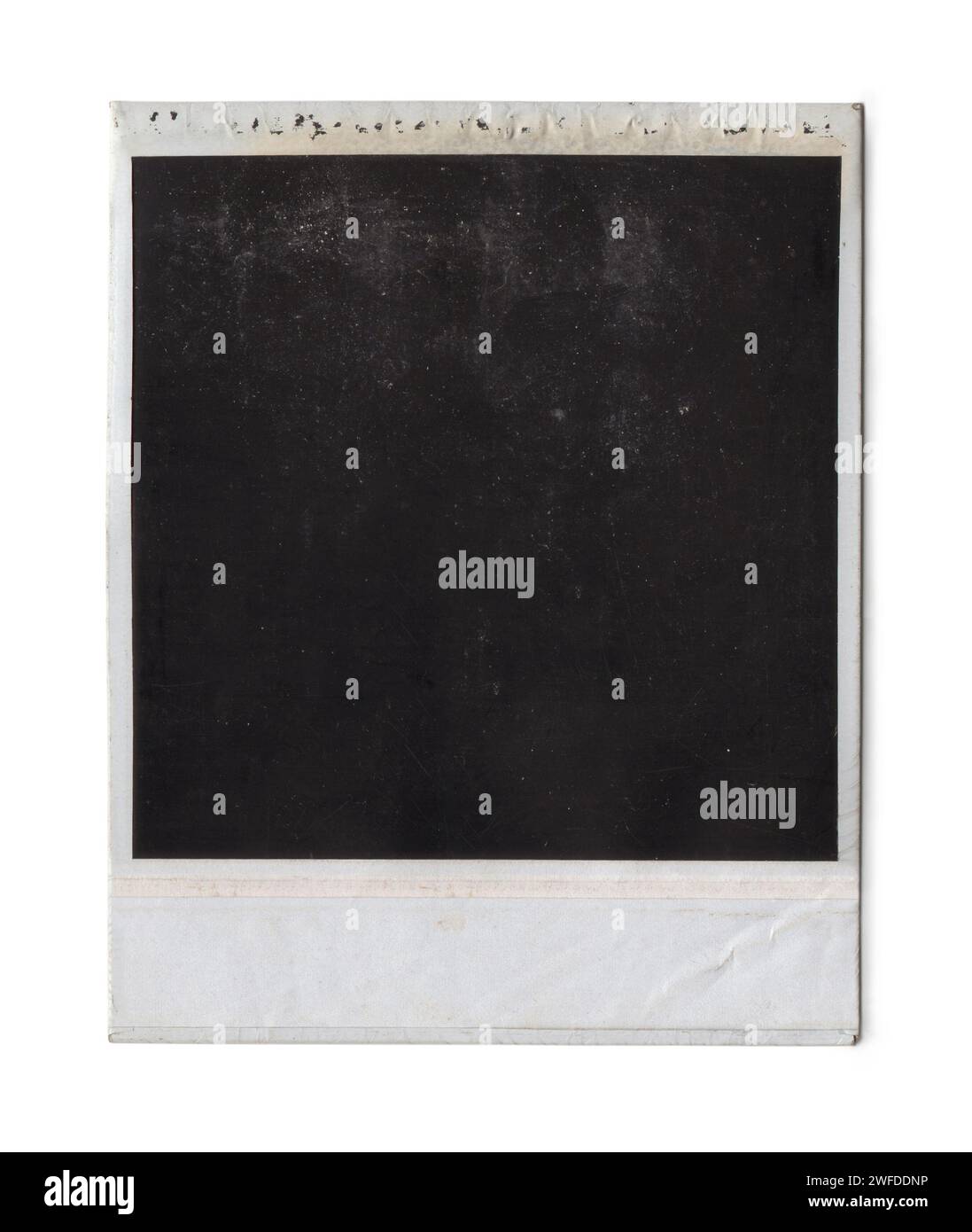 Pellicola fotografica Polaroid Instant Film d'epoca vuota - isolata con graffi e grana della pellicola Foto Stock