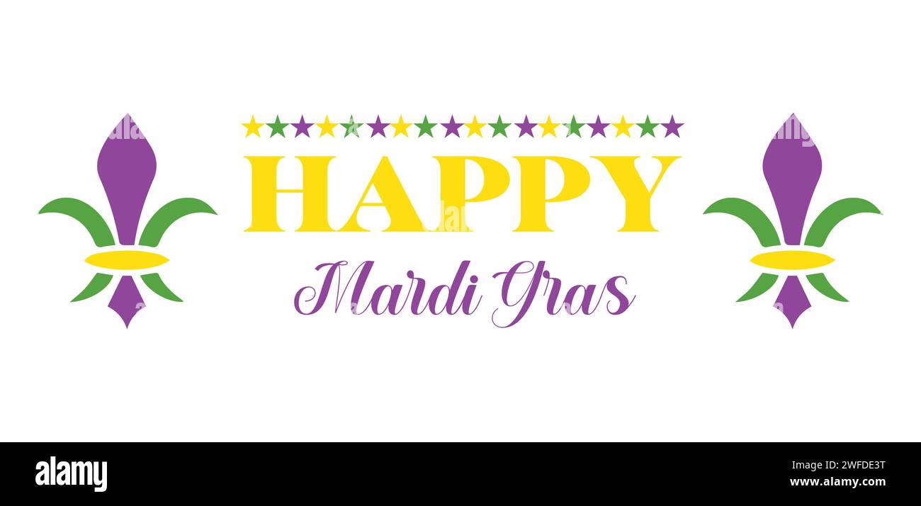 Disegno illustrativo del testo happy Mardi Gras Illustrazione Vettoriale