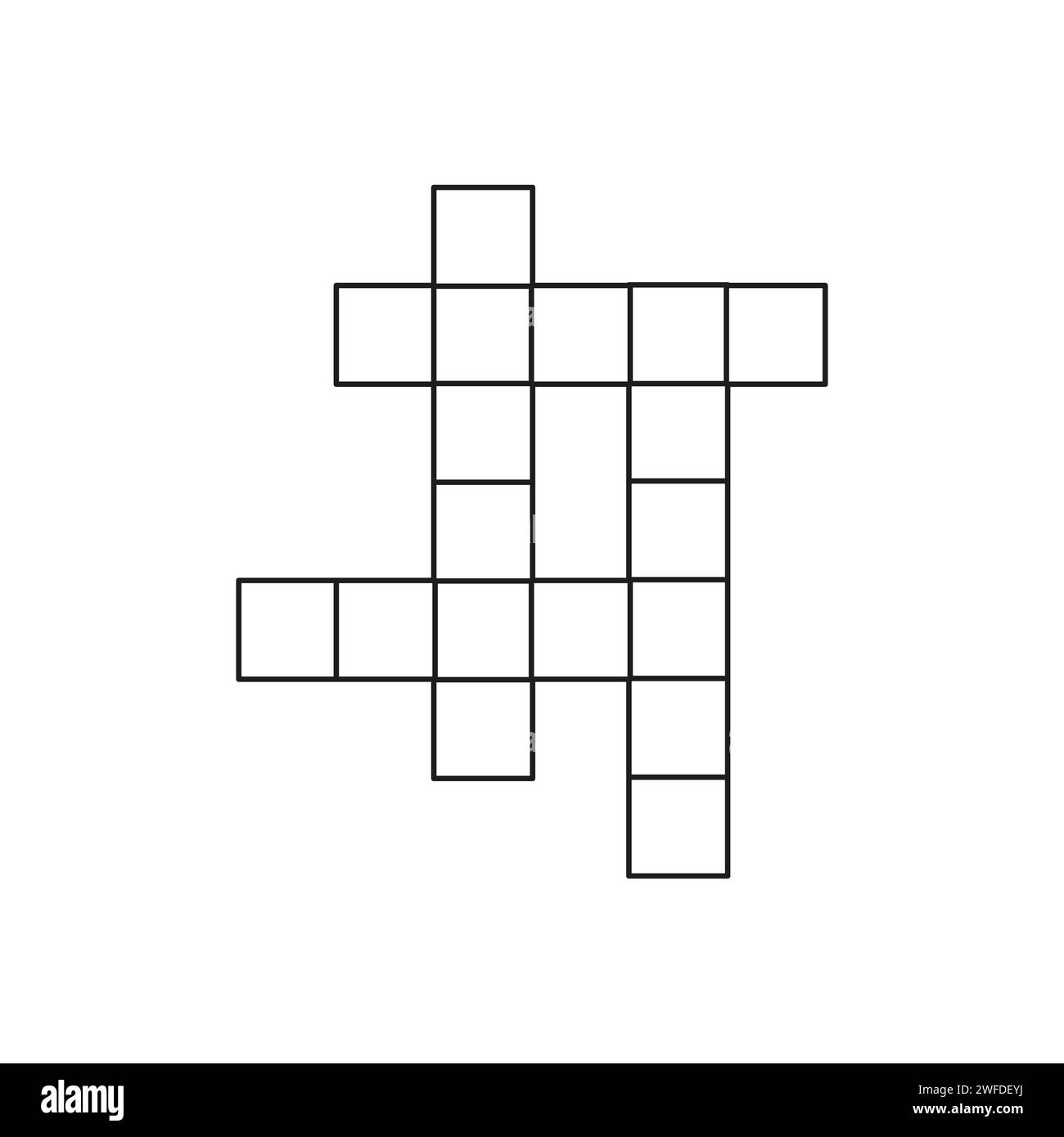 icona della parola incrociata. Puzzle Word con logo iconico. Illustrazione vettoriale. immagine stock. EPS 10. Illustrazione Vettoriale