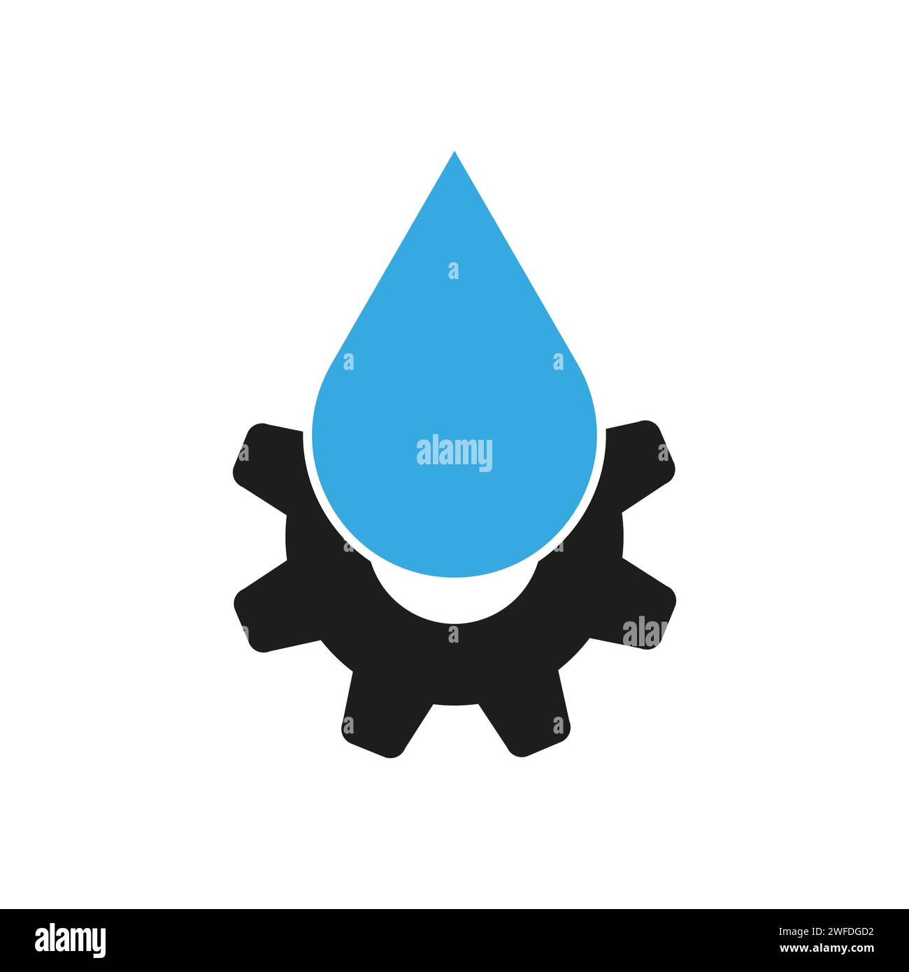 Icona della barra degli strumenti di manutenzione dell'acqua blu liscia. Illustrazione vettoriale. EPS 10. Immagine stock. Illustrazione Vettoriale