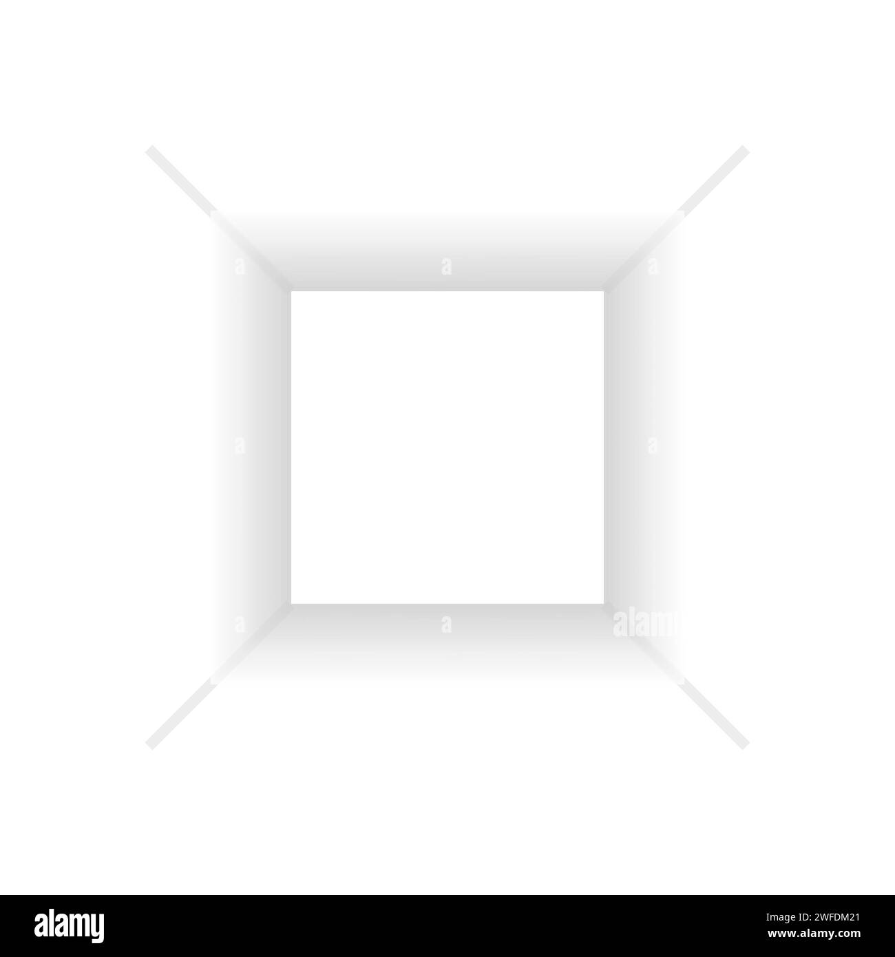 Vista dall'alto scatola grigia. Illustrazione vettoriale. EPS 10. Immagine stock. Illustrazione Vettoriale