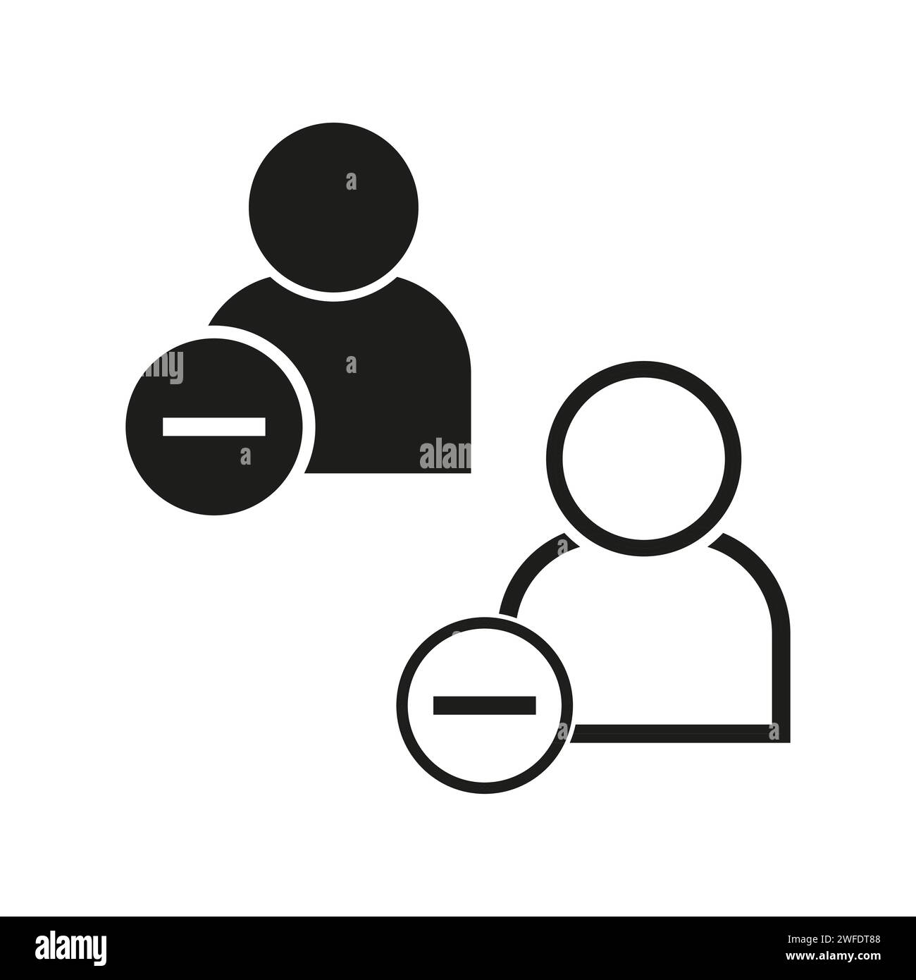 Icona Rimuovi utente. Illustrazione vettoriale. EPS 10. Immagine stock. Illustrazione Vettoriale