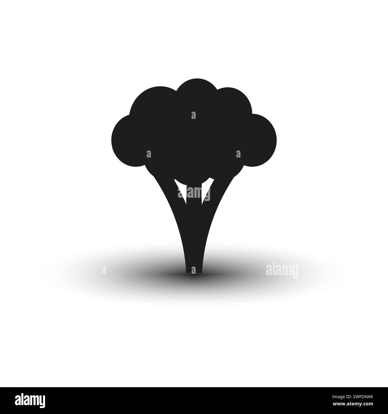 Icona nera broccoli. Illustrazione vettoriale. EPS 10. immagine stock. Illustrazione Vettoriale