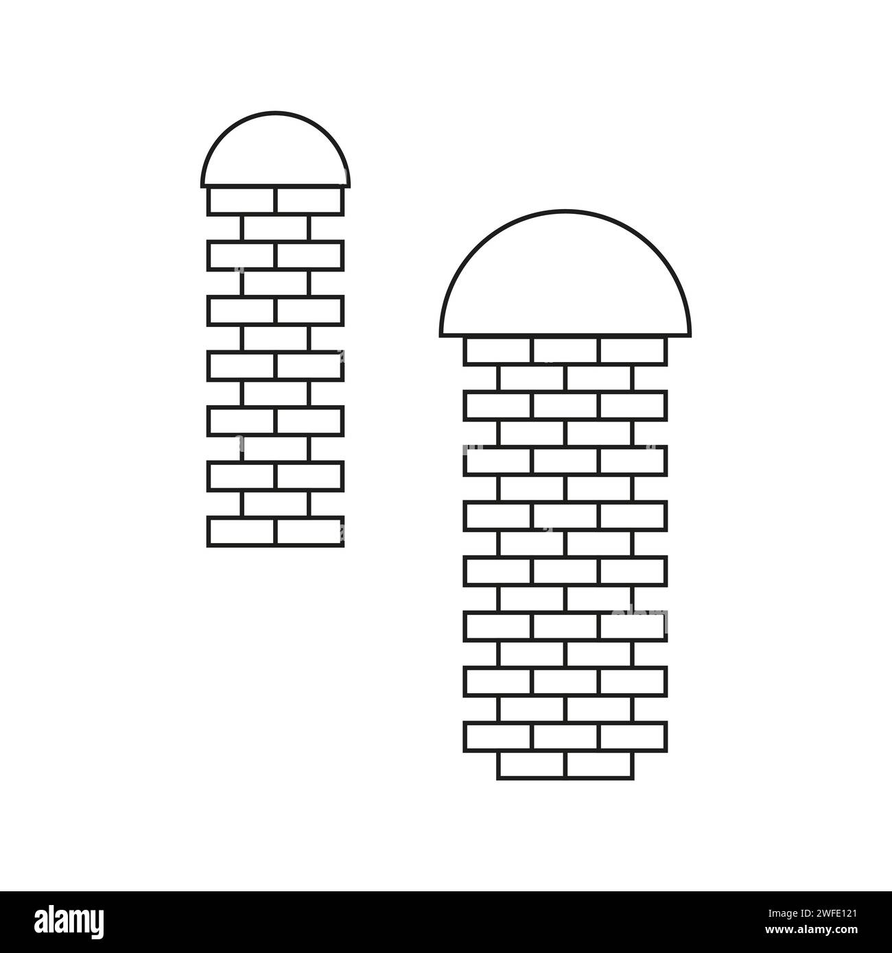 Colonne fatte di icone mattonelle. Illustrazione vettoriale. EPS 10. Immagine stock. Illustrazione Vettoriale