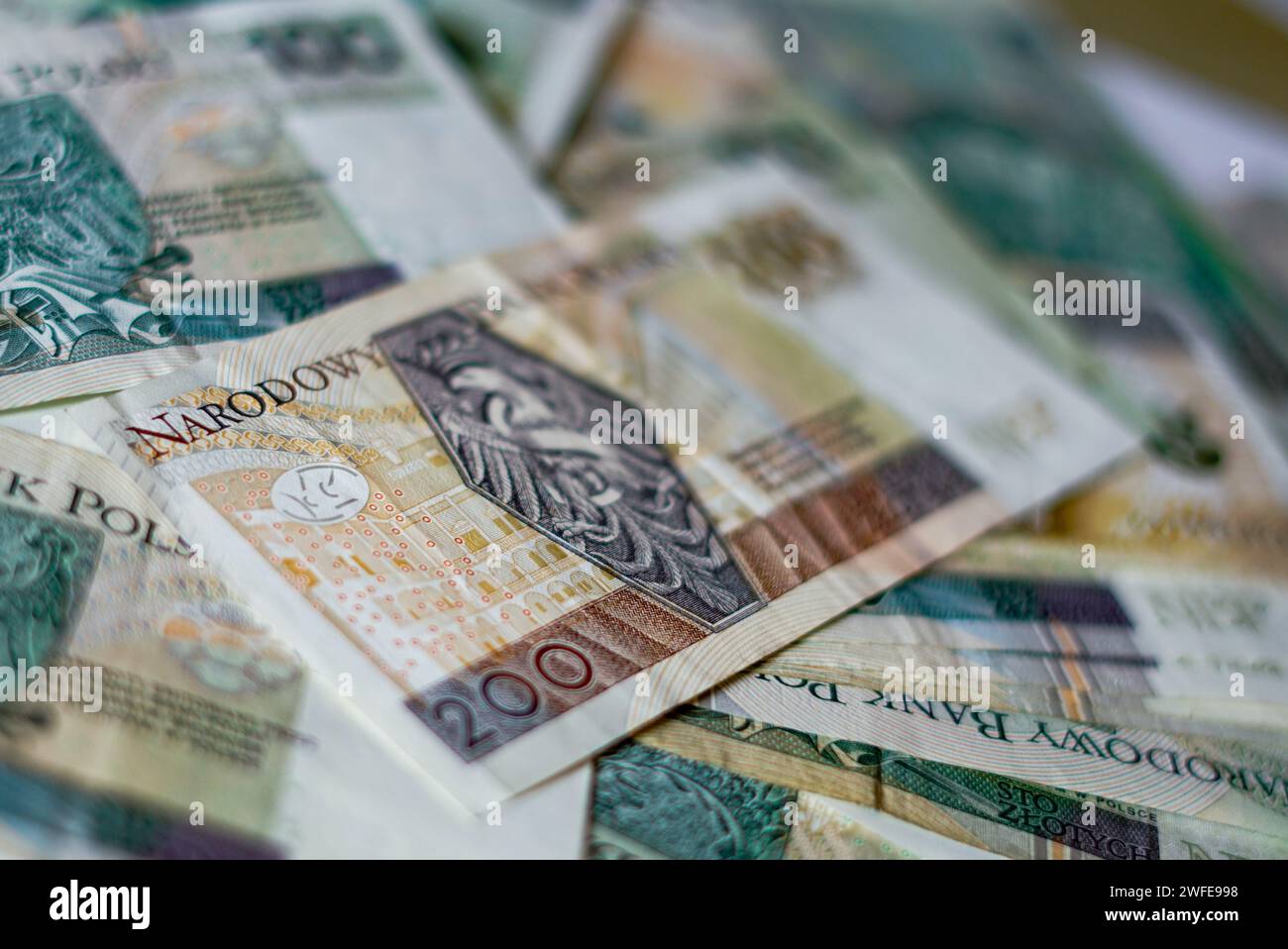 Banconote polacche. Fare piani finanziari. Foto Stock