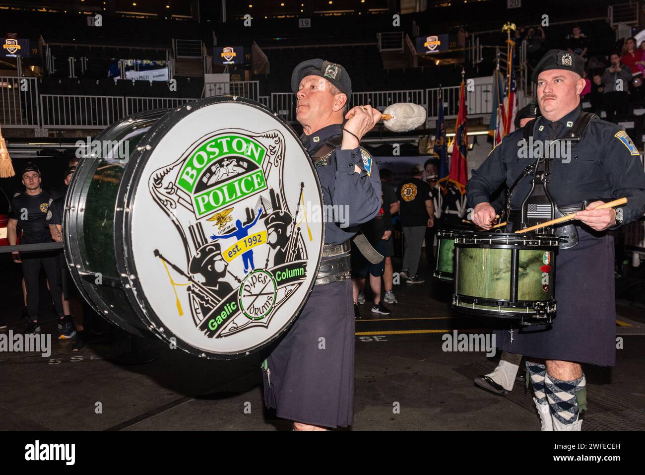 L'ottava edizione annuale della BFit Challenge, organizzata dalla Boston Bruins Foundation, raccogliendo fondi per le organizzazioni di beneficenza che sostengono i soccorritori e i membri militari. Foto Stock