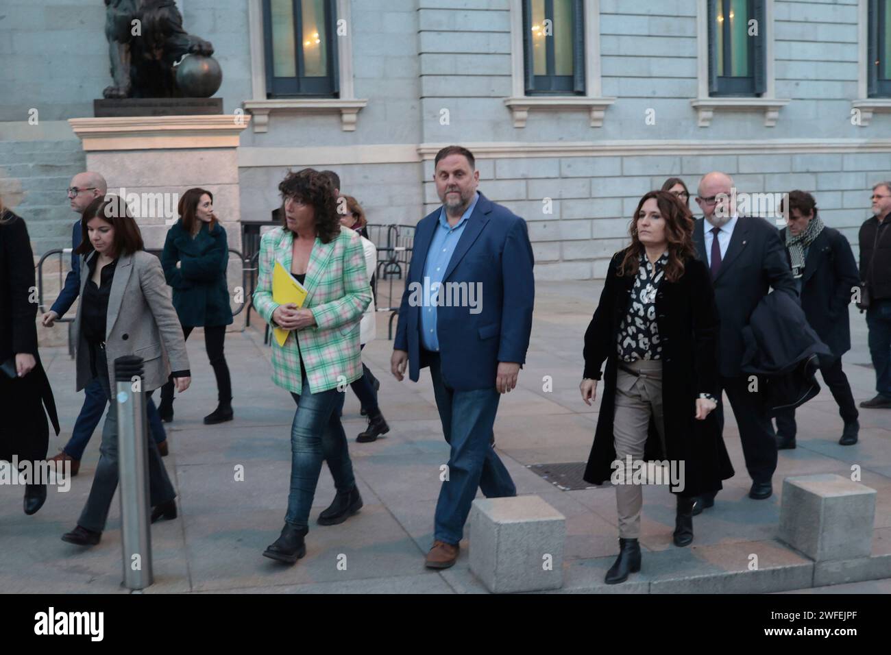 Madrid Spagna; 01/30/2024.- Oriol Junqueras presidente del partito di sinistra repubblicana. Il Congresso dei deputati di Spagna vota contro la legge di amnistia per i politici catalani, il partito catalano Juns per Catalunya ha votato contro. Avranno a disposizione da 15 giorni a un mese in più per discutere gli emendamenti già registrati, prima di ritornare in Plenaria per la votazione finale. Foto: Juan Carlos Rojas Foto Stock