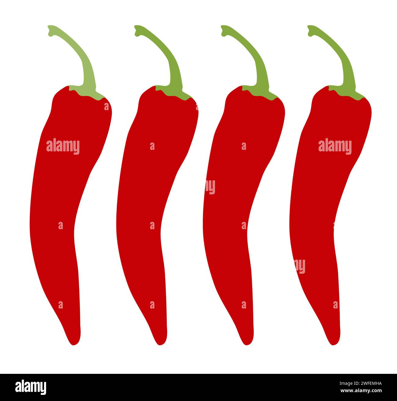 Illustrazione della classificazione di calore chilli 4 vettoriale Illustrazione Vettoriale