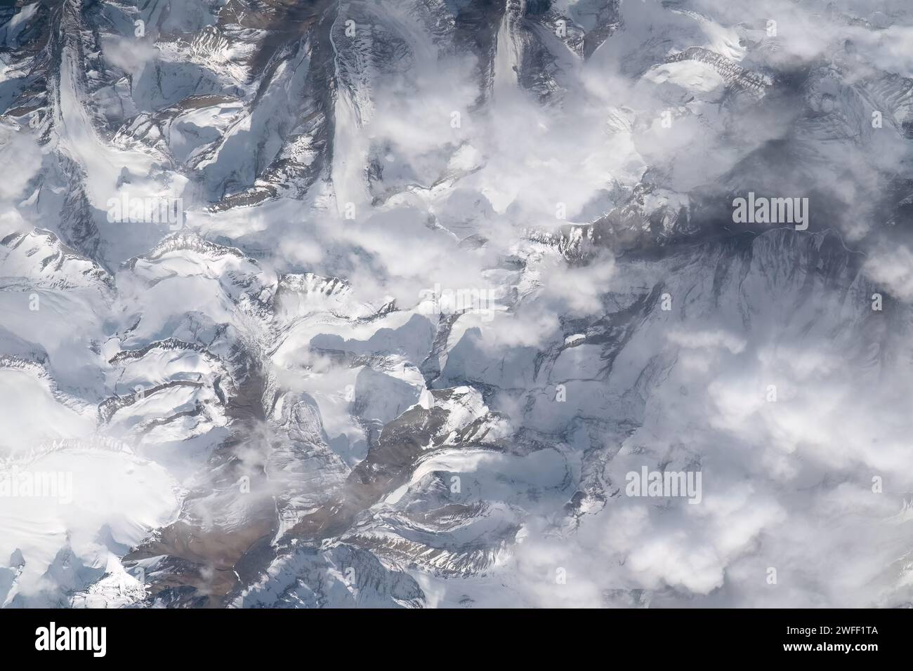 Neve invernale, confine con Cina e India Foto Stock