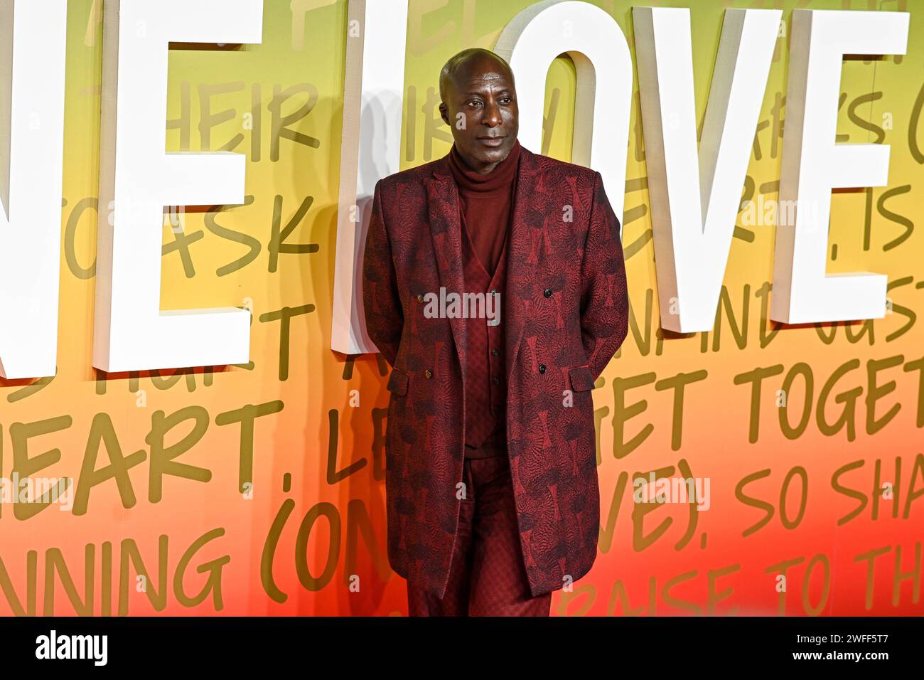 Londra, Regno Unito. 30 gennaio 2024. Sir Ozwald Boateng partecipa alla premiere britannica di Bob Marley: One Love al BMX IMAX di Londra, Regno Unito. Credito: Vedere li/Picture Capital/Alamy Live News Foto Stock