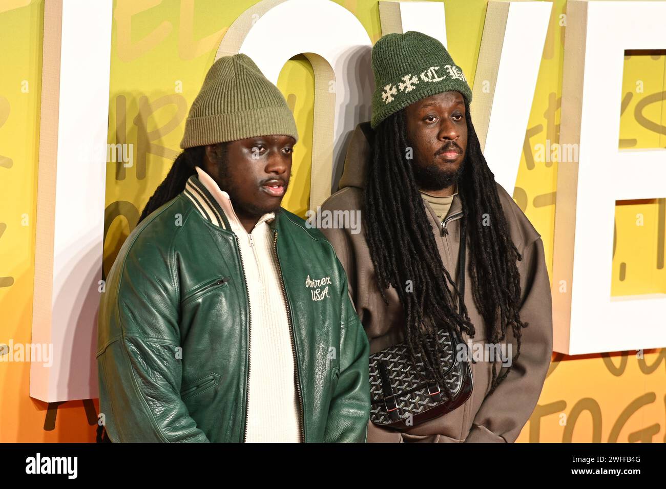 Londra, Regno Unito. 30 gennaio 2024. Haile e PRGRSHN partecipano alla premiere britannica di Bob Marley: One Love al BMX IMAX di Londra, Regno Unito. Credito: Vedere li/Picture Capital/Alamy Live News Foto Stock
