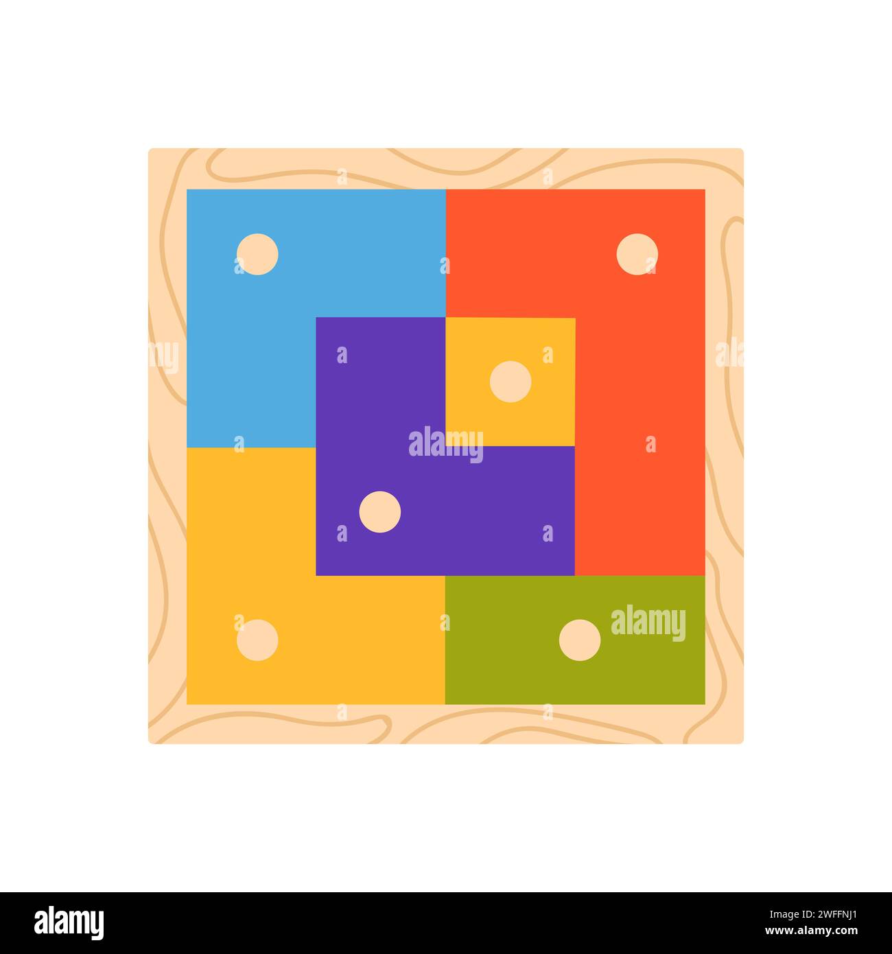 Sistema Montessori per bambini in età prescolare. Illustrazione vettoriale cartoon per lo sviluppo delle competenze logiche Illustrazione Vettoriale