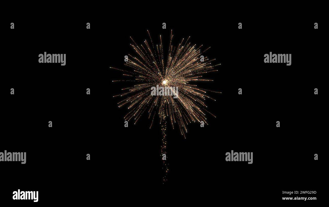 Fiamma di fuochi d'artificio su sfondo nero scuro, esplosione di fuochi d'artificio. sfondo fuochi d'artificio. Foto Stock