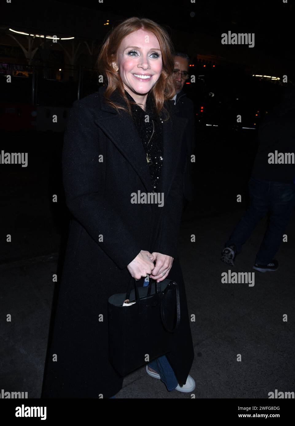 New York City, Stati Uniti. 30 gennaio 2024. Bryce Dallas Howard torna al suo hotel di Midtown dopo essere apparsa al The Tonight Show Starring Jimmy Fallon il 30 gennaio 2024 a New York City, NY, USA. Foto di MM/ABACAPRESS.COM Credit: Abaca Press/Alamy Live News Foto Stock