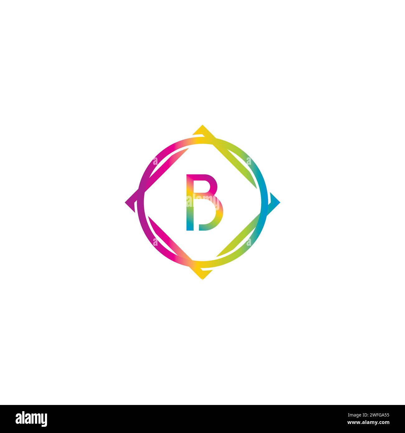 B combinazione di colori del logo. Icona lettera B. Illustrazione Vettoriale
