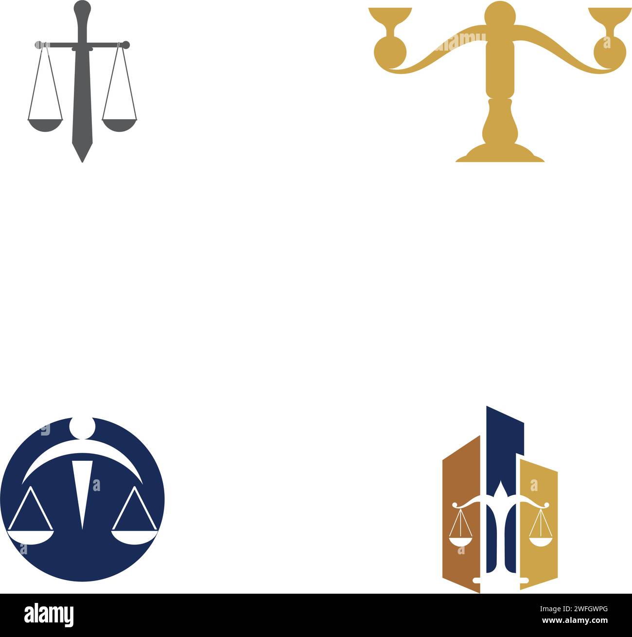 Giustizia legge modello Logo vettore design illsutration Illustrazione Vettoriale