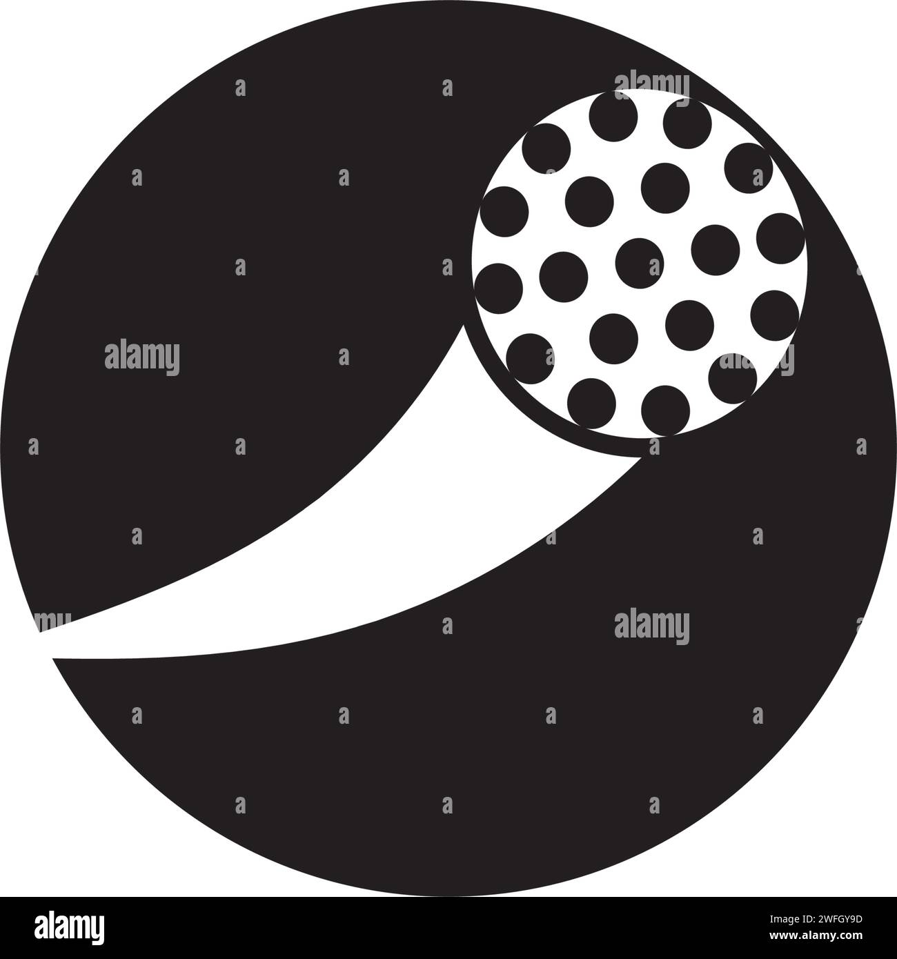 Icona golf disegno illustrativo vettoriale modello di logo Illustrazione Vettoriale