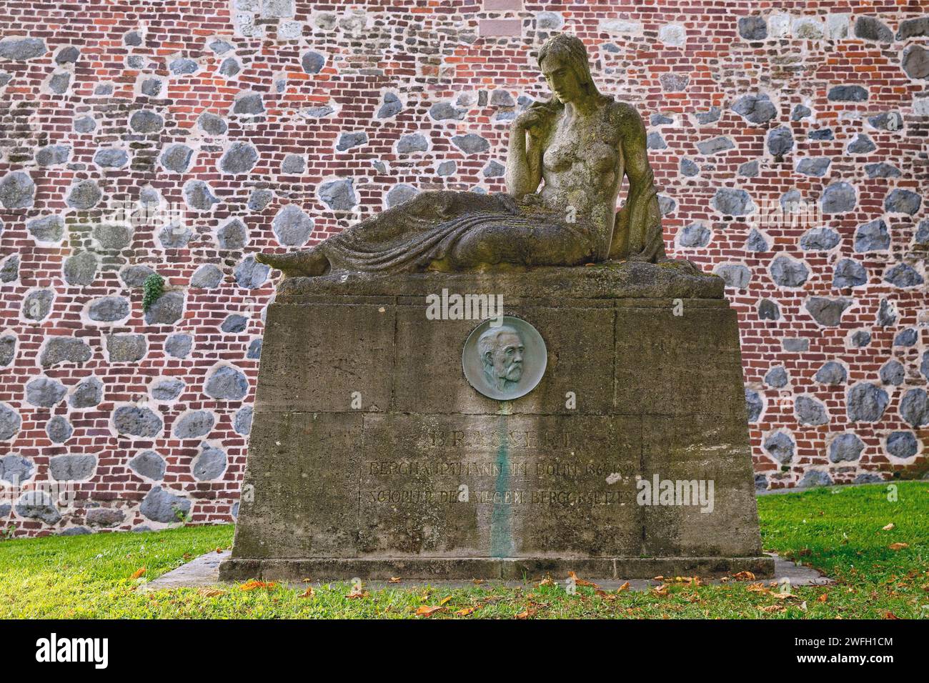 Monumento di Brassert sul fiume Reno a Bonn, Germania, Renania settentrionale-Vestfalia, Bonn, Alter Zoll Foto Stock