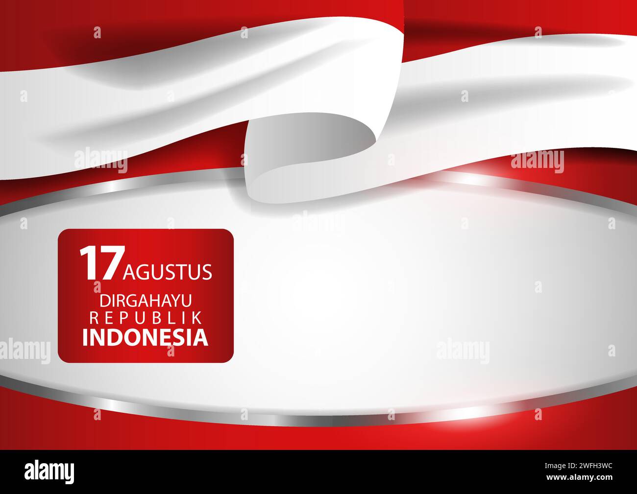 Insegna della Repubblica di Indonesia con cornice decorativa in argento, il significato del testo della copia è longevità Repubblica di Indonesia Illustrazione Vettoriale