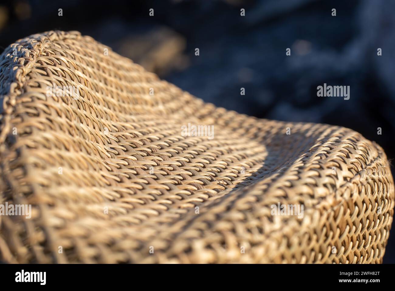 texture cappello di paglia macro shot Foto Stock