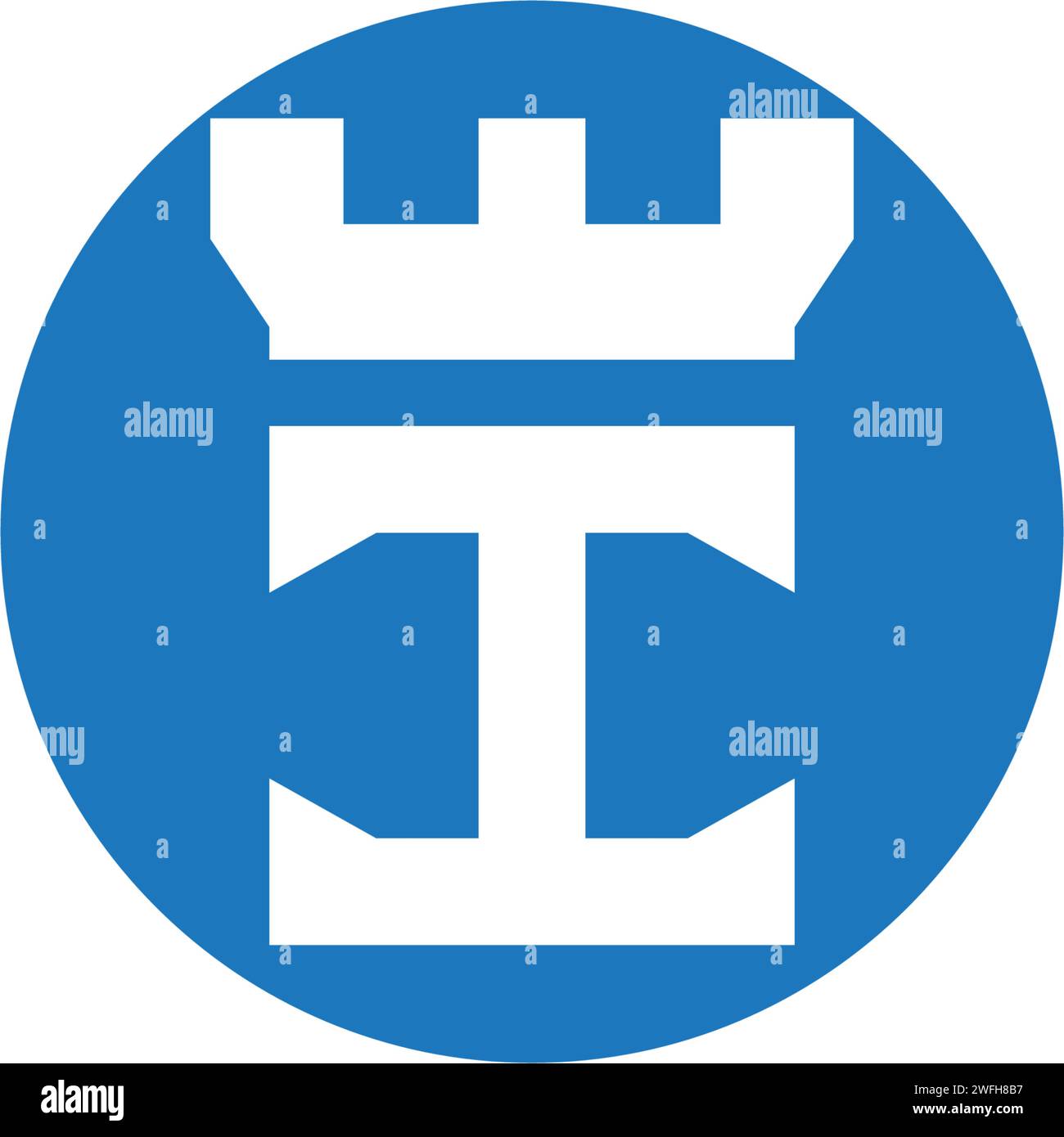 Castello di illustrazione vettoriale Modello icona design Illustrazione Vettoriale