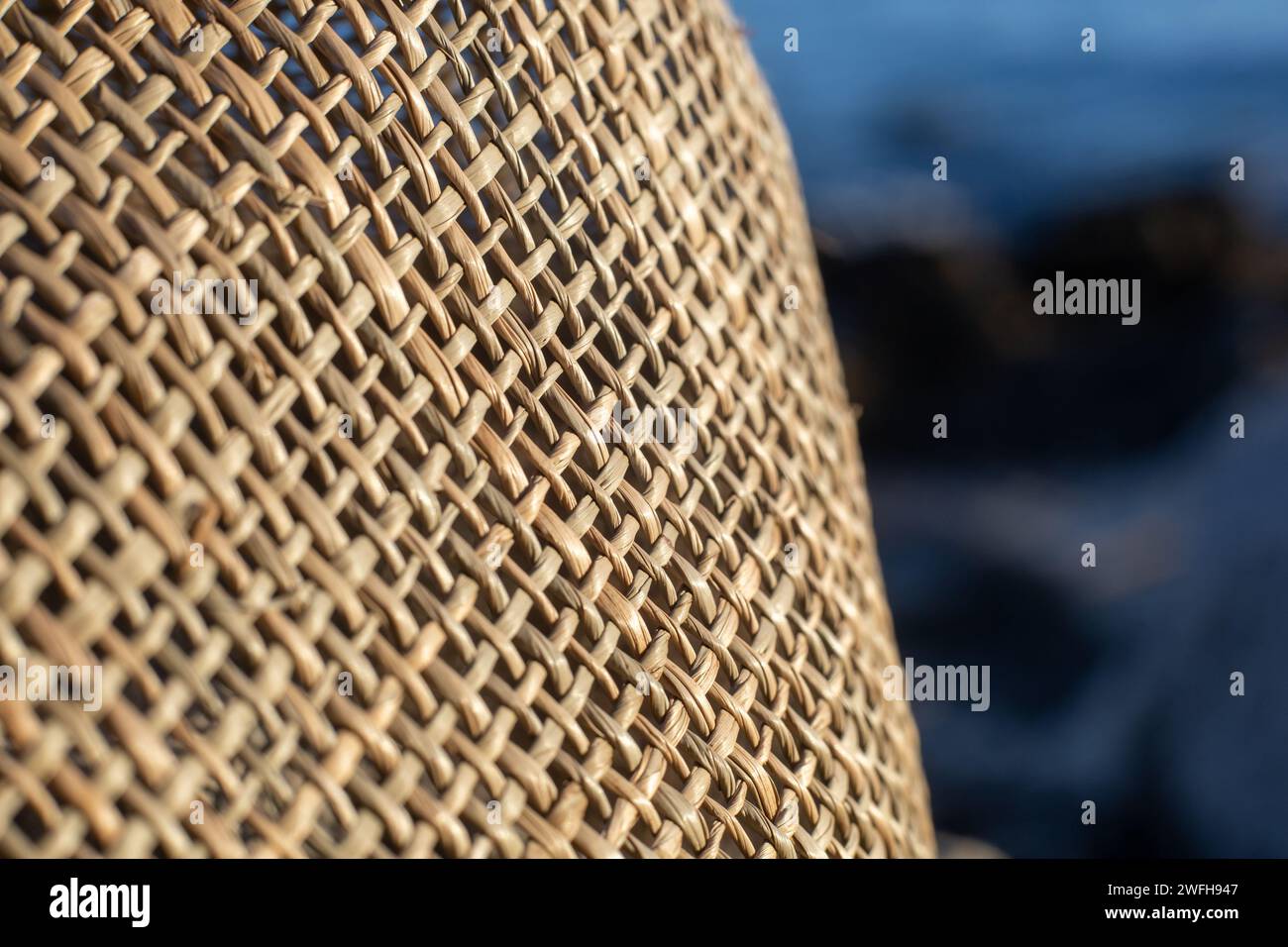 texture cappello di paglia macro shot Foto Stock