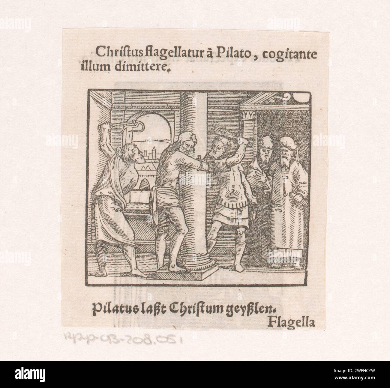Società di Cristo, 1600 - 1699 stampa Cristo, vestito con un laccio e legato ad un pilastro, viene battuto da due uomini con una piaga e una canna. Carta olandese letterpress stampa flagellazione da parte dei soldati, Cristo di solito legato a una colonna (Matteo 27:26; Marco 15:15; Giovanni 19:1) Foto Stock Società di Cristo, 1600 - 1699 stampa Cristo, vestito con un laccio e legato ad un pilastro, viene battuto da due uomini con una piaga e una canna. Carta olandese letterpress stampa flagellazione da parte dei soldati, Cristo di solito legato a una colonna (Matteo 27:26; Marco 15:15; Giovanni 19:1) Foto Stock