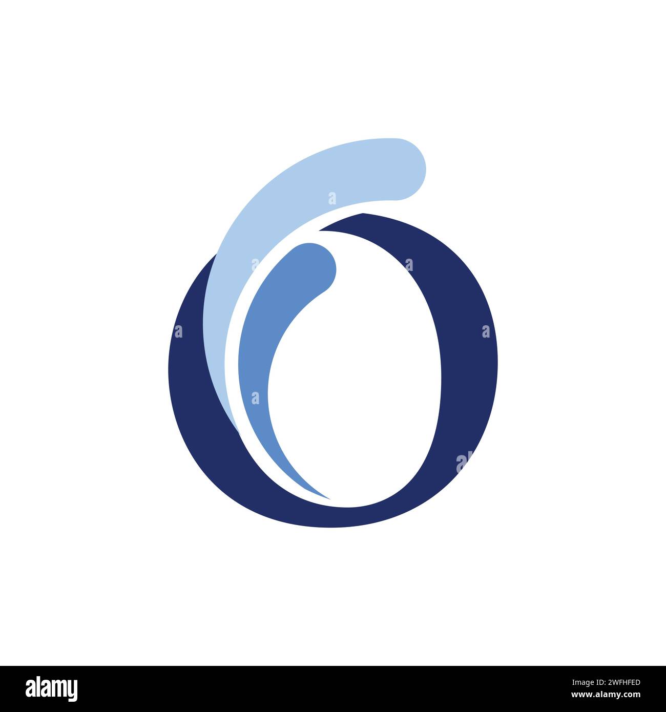 Logo delle onde circolari, simbolo dell'acqua di spruzzo blu della sfera, icona del vento di turbolenza disegno vettoriale, simbolo del logo dell'onda blu simbolo icona disegno vettoriale Illustrazione Vettoriale