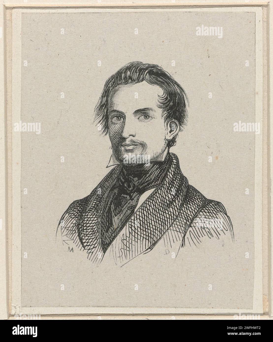 Ritratto di Johannes de Mare, Anonimo, dopo Johannes de Mare, 1816 - c. 1949 stampa Ritratto di Johannes de Mare, da 'Art Chronicle'. ritratto su carta, autoritratto dell'artista. persone storiche Foto Stock