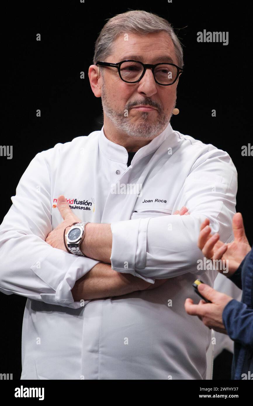 Chef spagnolo Joan Roca di El Celler de CAN Roca durante l'edizione del congresso gastronomico internazionale di Madrid, Madrid 30 gennaio 2024 Spagna Foto Stock