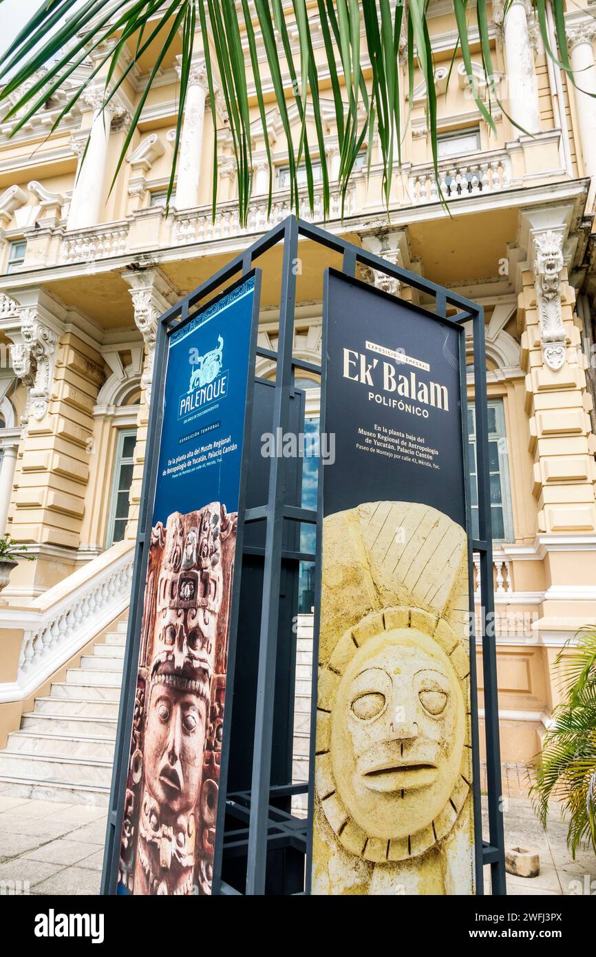 Merida Mexico, zona Paseo Montejo Centro, Museo regionale di Antropologia, Museo di antropologia della residenza di Palacio Canton, eclettica arte barocca francese Foto Stock