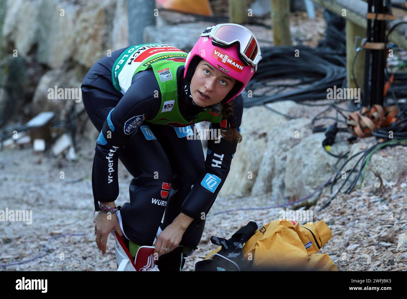 Schonach, Deutschland. 28 gennaio 2024. Nathalie Armbruster (SZ Kniebis) beim FIS Weltcup Nordische Kombination Schonach 2024 credito: dpa/Alamy Live News Foto Stock