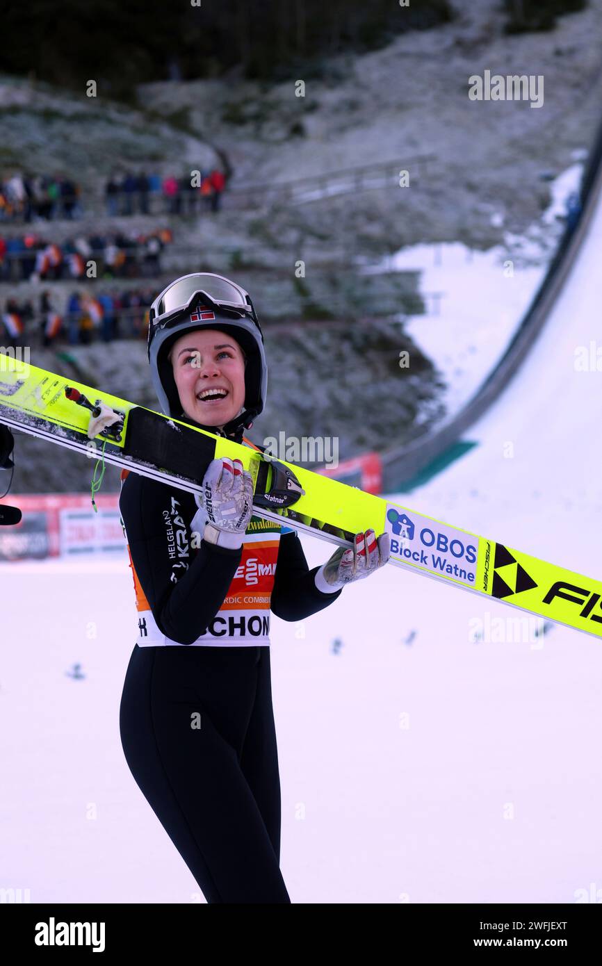 Schonach, Deutschland. 28 gennaio 2024. Ida Marie Hagen (Norwegen) beim FIS Weltcup Nordische Kombination Schonach 2024 credito: dpa/Alamy Live News Foto Stock