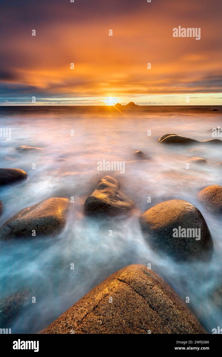 Culla della valle; tramonto; Cornovaglia; Regno Unito Foto Stock
