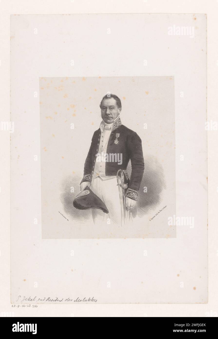 Ritratto di Van P. Steel, Johan Hendrik Hoffmeister, c. 1851 - c. 1883 tipografia: Netherlandsprinter: The Hague paper. persone storiche (+ ritratto lungo tre quarti) Foto Stock