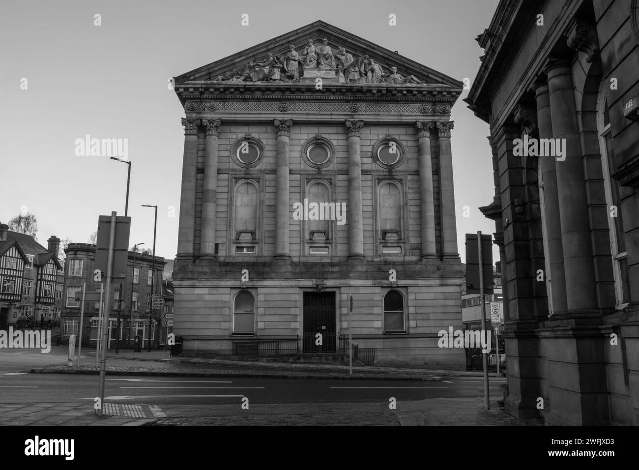 Facciata del municipio di Todmorden Foto Stock