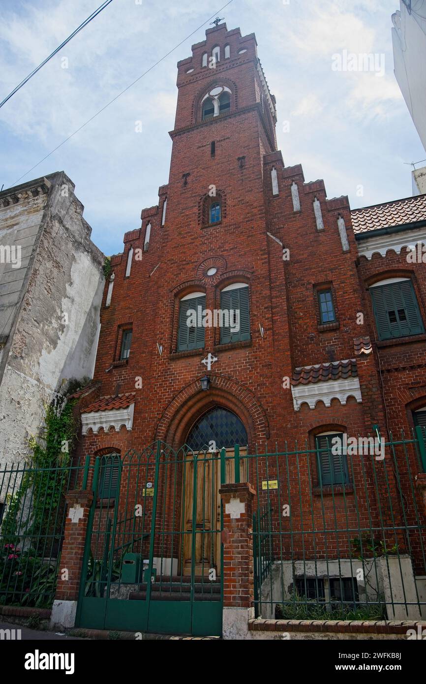 La costruzione di questa chiesa luterana è stata finanziata da una comunità di immigrati danesi a Buenos Aires, Foto Stock