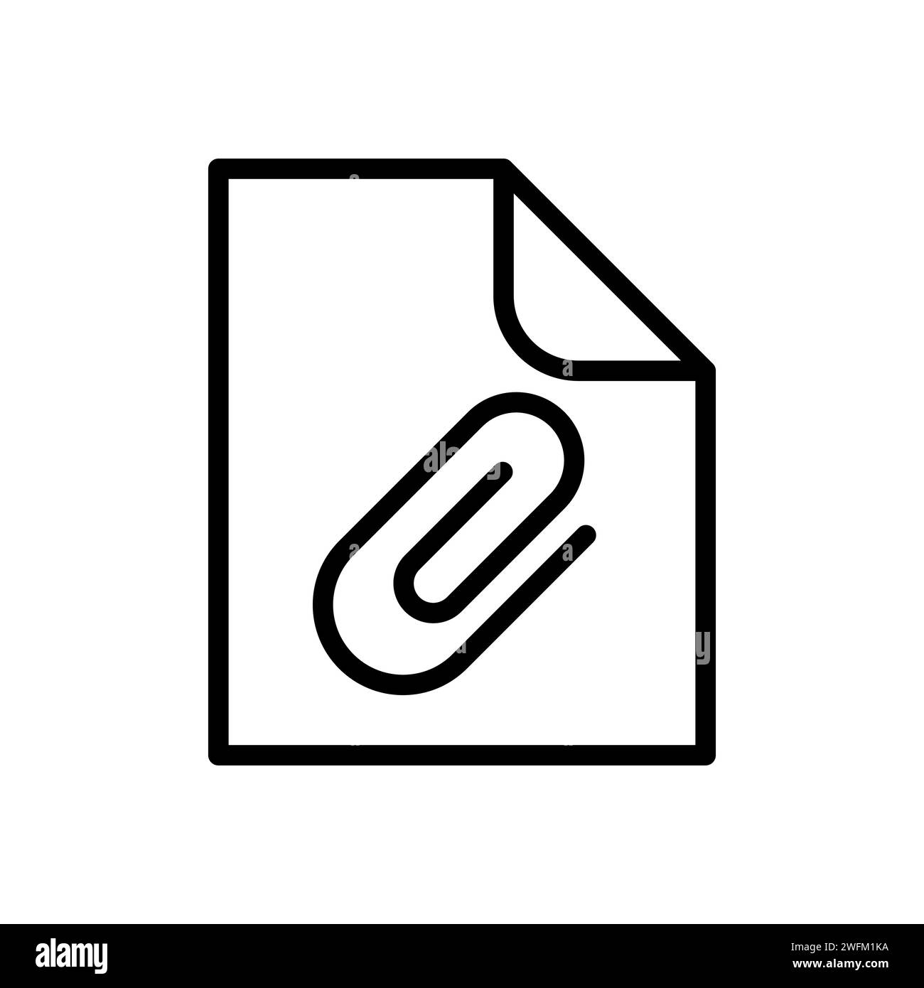 L'icona della linea nera vettoriale fissa il file isolato su sfondo bianco Illustrazione Vettoriale