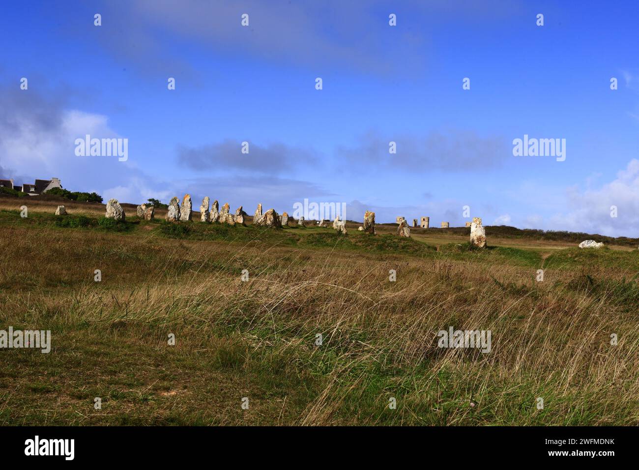 Gli allineamenti di Lagatja sono allineamenti megalitici situati nella città di Camaret-sur-Mer nel dipartimento del Finistère Foto Stock