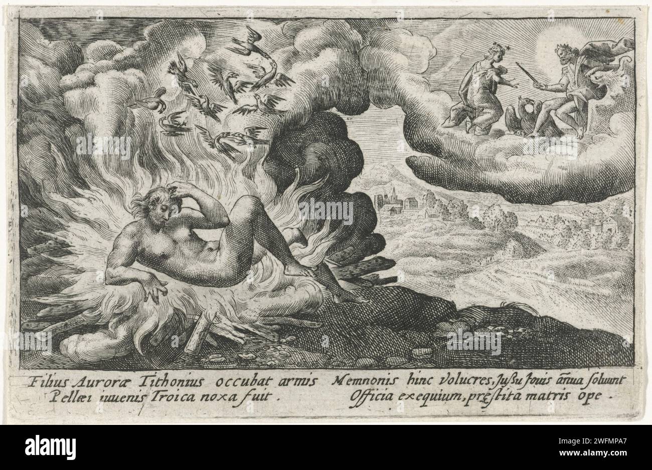 Memnon al rogo, Crispijn van de Passe (i), 1602 - 1607 stampa il corpo ...