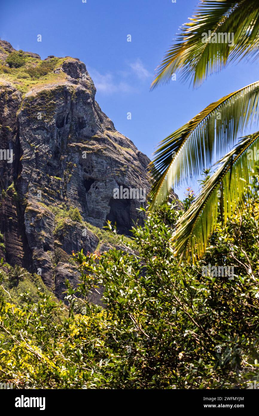 Christian's Cave sull'isola di Pitcairn nel Pacifico meridionale Foto Stock