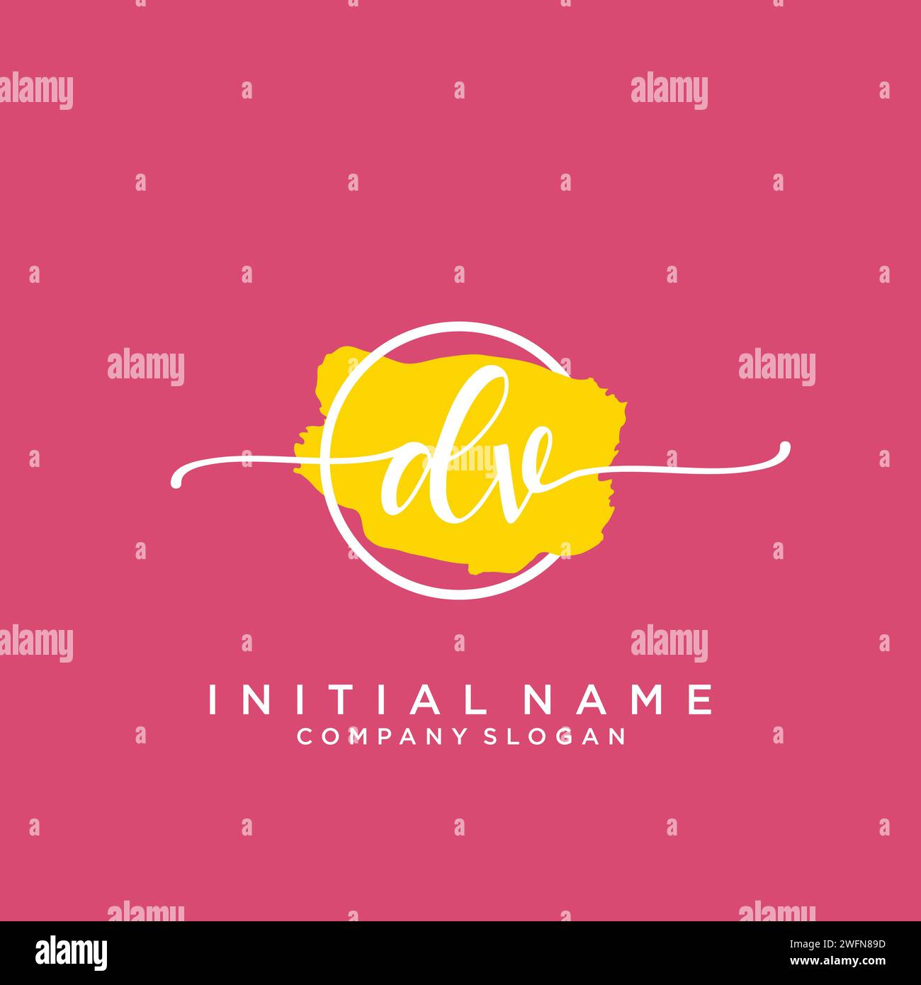 Logo DV iniziale con cerchio Illustrazione Vettoriale