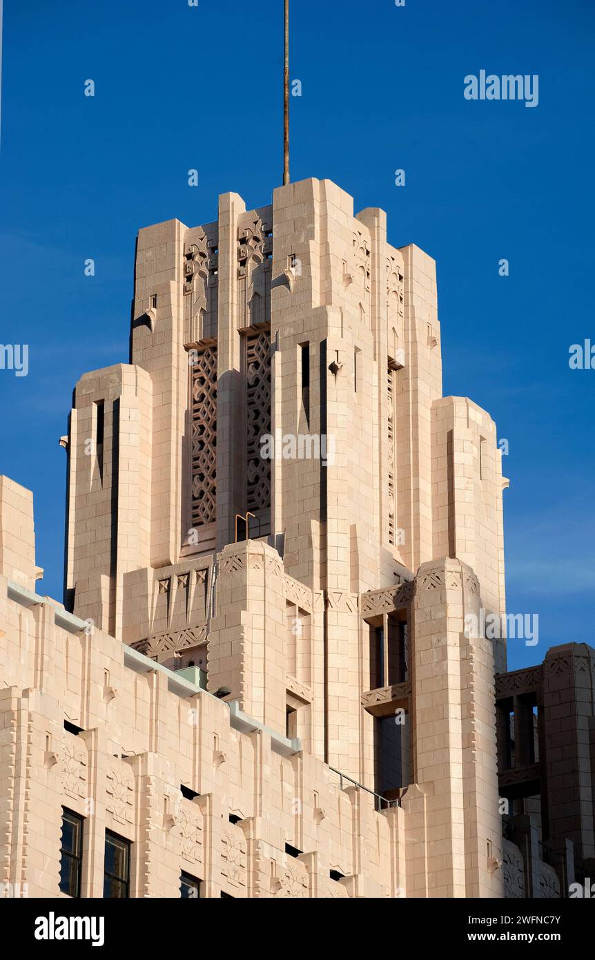 Title Guarantee Building, 1930, art deco, architettura, edificio, Downtown, Los Angeles, California, USA Foto Stock