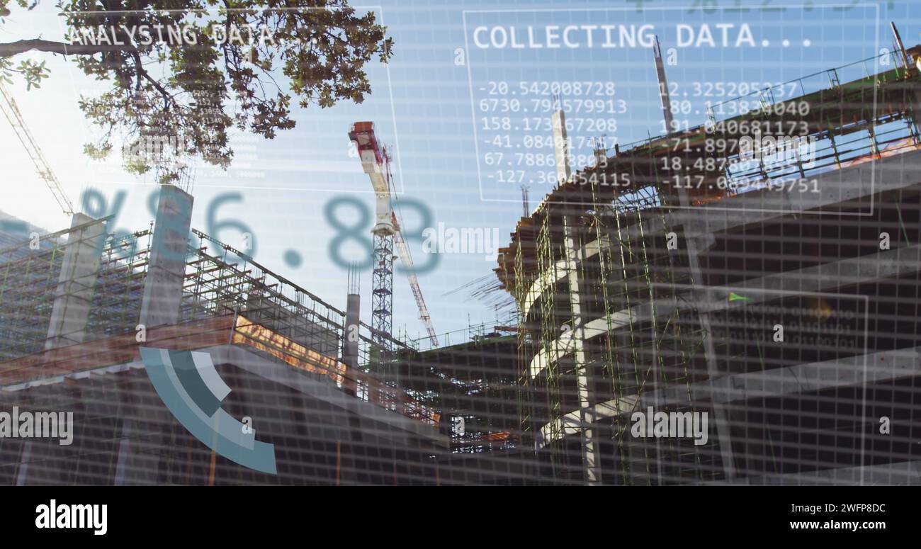 Immagine dell'elaborazione dei dati nel cantiere Foto Stock