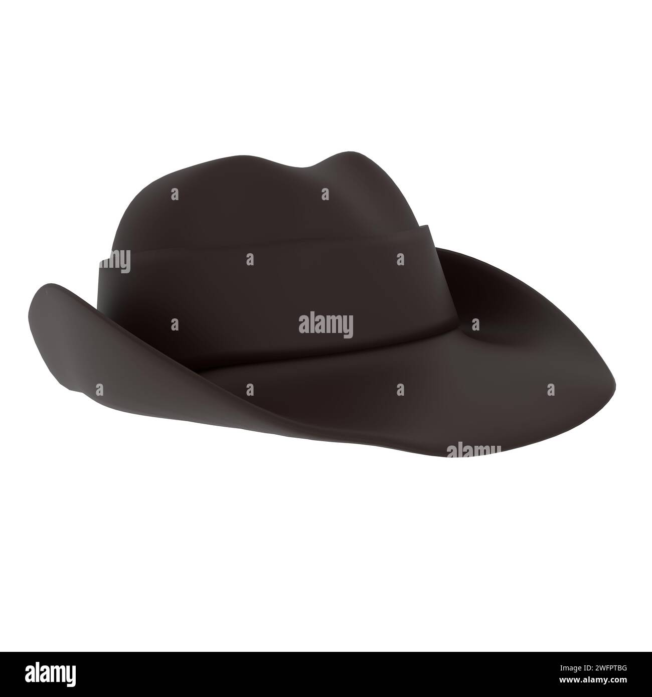 Sherif Hat isolato su sfondo bianco. Illustrazione 3d di alta qualità Foto Stock