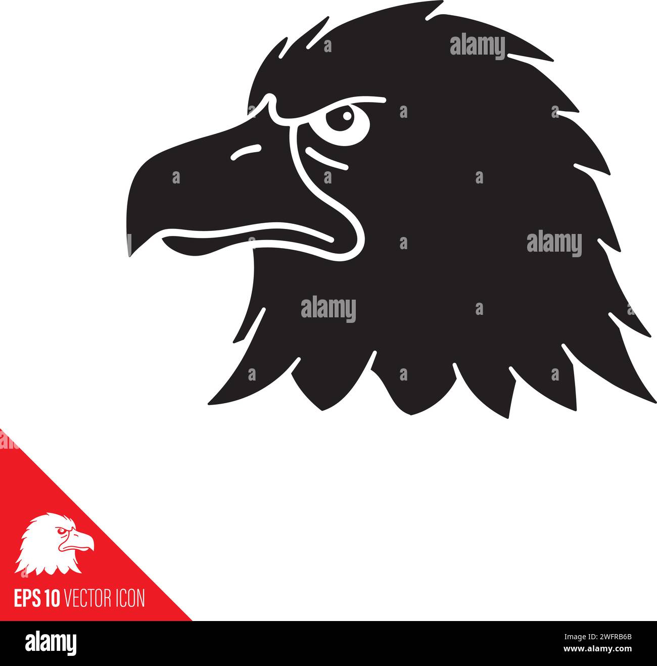 Icona vettoriale della testa di aquila calva per l'American Eagle Day del 20 giugno Illustrazione Vettoriale