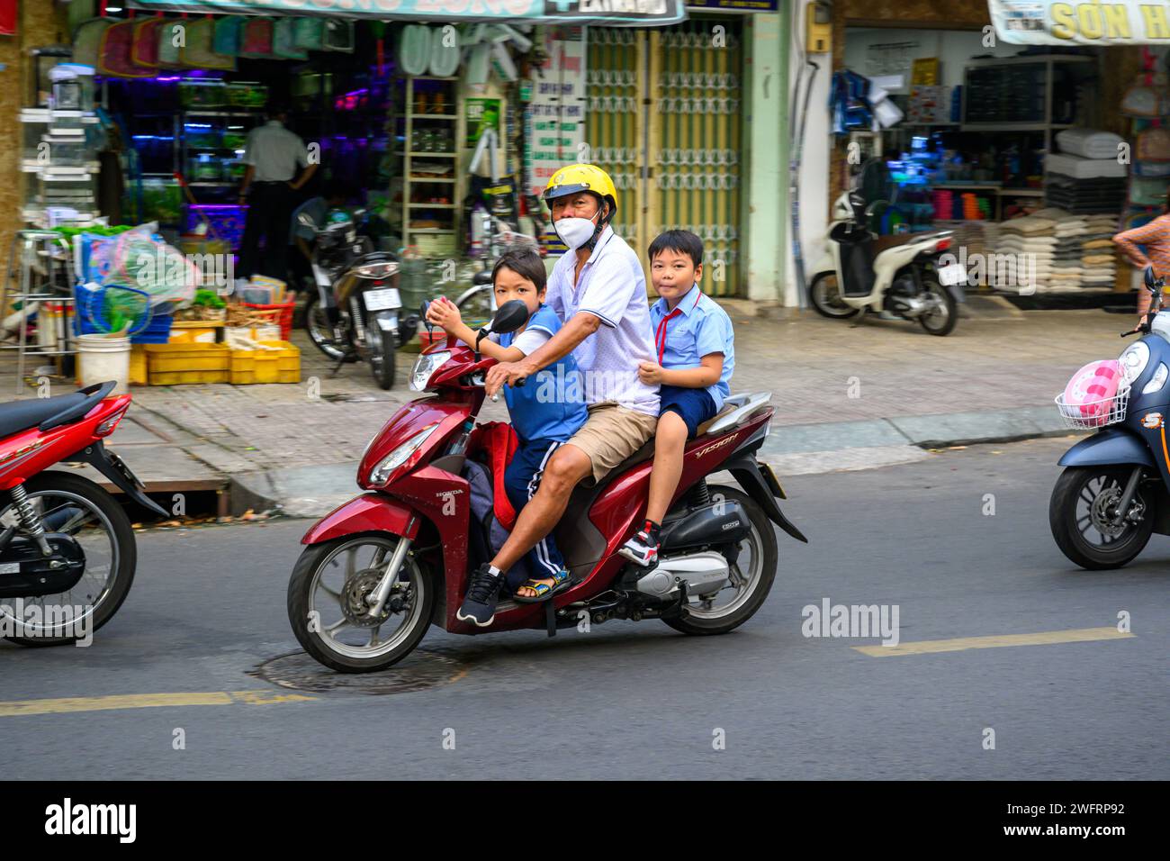 Ora di punta a ho chi Minh City, Vietnam Foto Stock