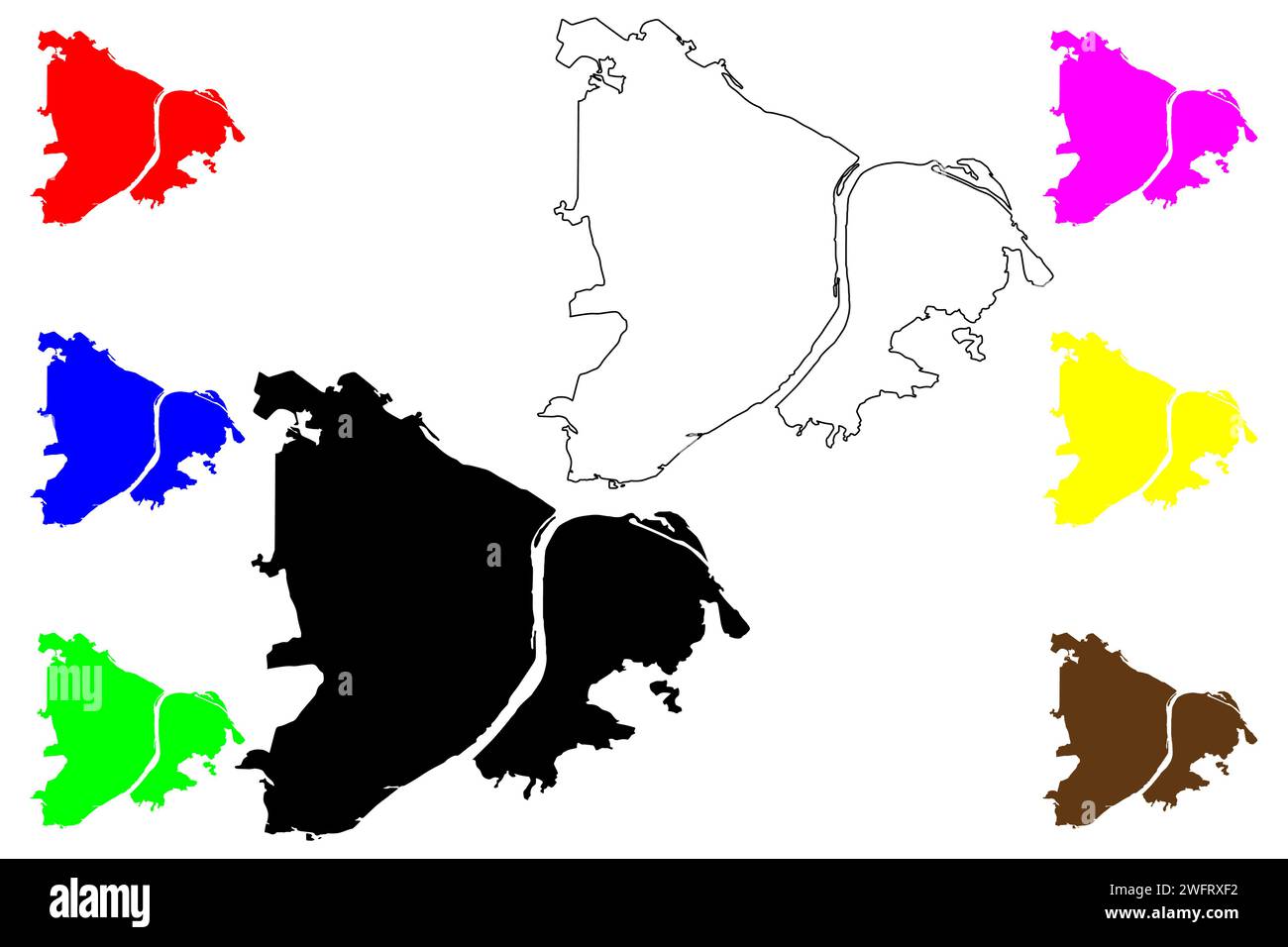 Città di Nizhny Novgorod (Russia, Federazione Russa) illustrazione vettoriale della mappa, schizzo di scribble Novgorod della bassa Terra o mappa di Gorky Illustrazione Vettoriale
