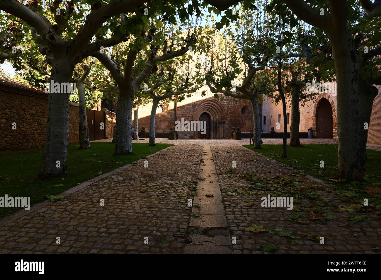 L'abbazia di Veruela è un'abbazia cistercense risalente al XII secolo. Si trova vicino a vera de Moncayo, nella provincia di Saragozza, in Spagna Foto Stock